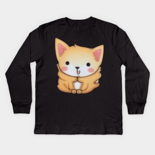 Stylized Dog Kids Long Sleeve T-Shirt